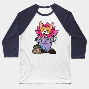 Spring Corgi Flower Baseball T-Shirt